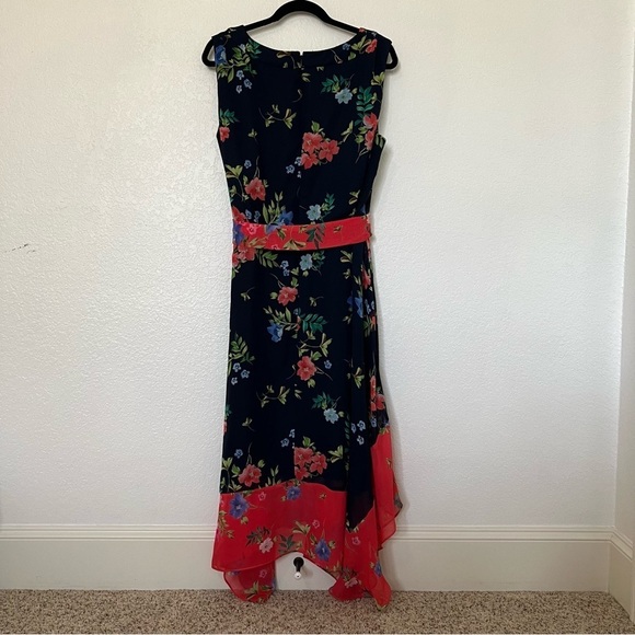 Eliza J Floral Midi Maxi Dress Navy and Pink Plus Size - Picture 5 of 14